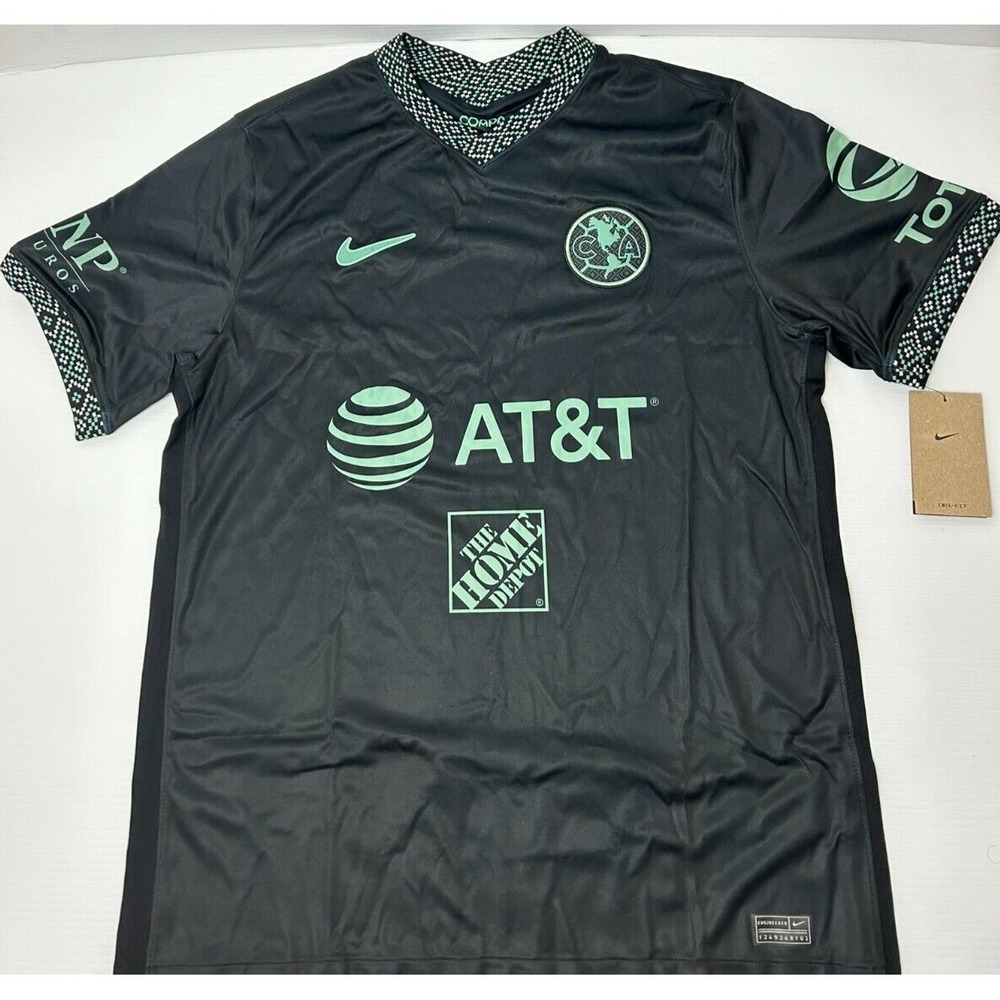 Nike Club America 3RD KIT Soccer Jersey Black Large 2021/2022 DB5743-010